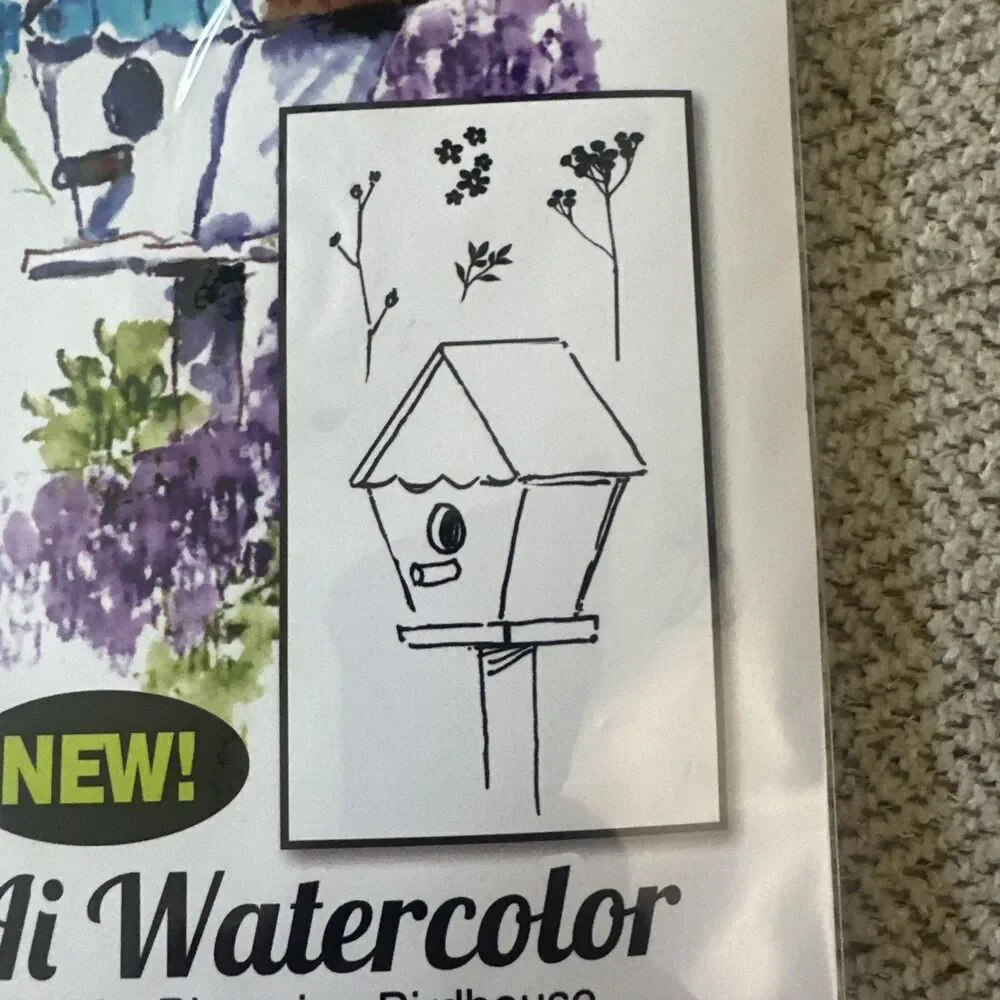 Art Impressions Blooming Birdhouse Set of 5 Watercolor UM Cling Rubber Stamps
